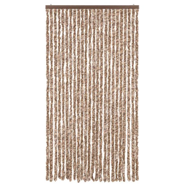 vidaXL Vliegengordijn 100x230 cm chenille beige en donkerbruin