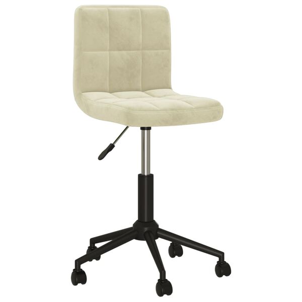 vidaXL Eetkamerstoelen draaibaar 4 st fluweel cr&egrave;mekleurig