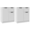 vidaXL Dressoirs 2 st 60x30x70 cm bewerkt hout wit