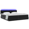 vidaXL Opbergbed met LED met matras Lichtgrijs 200 x 200 cm Nep Leer
