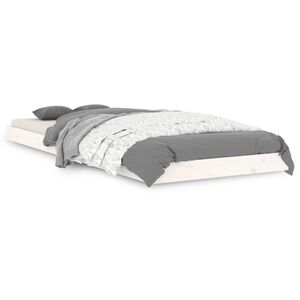 vidaXL Bedframe massief grenenhout wit 75x190 cm