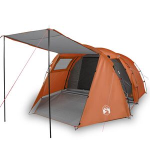 vidaXL Tunneltent 4-persoons waterdicht grijs en oranje
