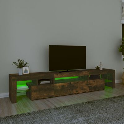 vidaXL Tv-meubel LED-verlichting 215x36,5x40 cm gerookt eikenkleurig
