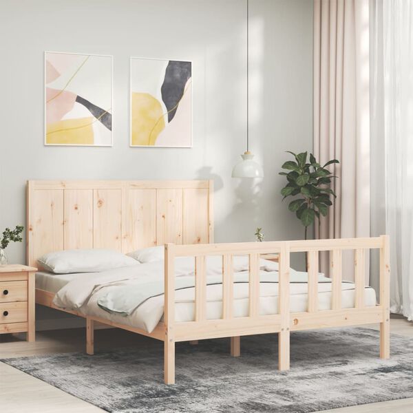 vidaXL Bedframe zonder matras massief grenenhout 140x190 cm