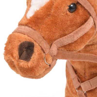vidaXL Speelgoedpaard staand pluche bruin