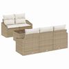vidaXL Bankstel 6 st Beige en Cr&egrave;me poly rattan