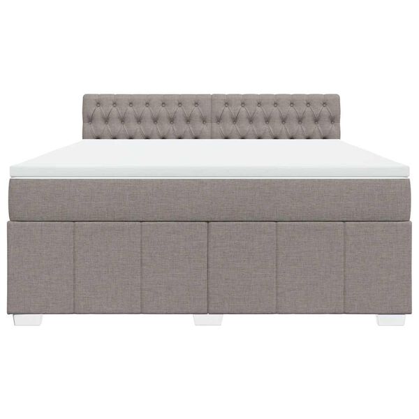 vidaXL Boxspring met matras stof taupe 180x200 cm