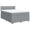 vidaXL Boxspring met matras stof lichtgrijs 140x190 cm