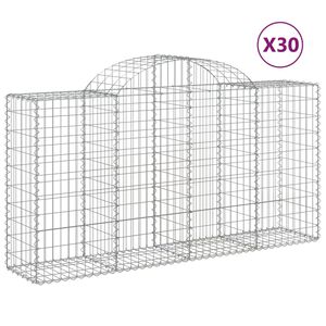 vidaXL Schanskorven 30 st gewelfd 200x50x100/120 cm ijzer