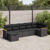 vidaXL 7-delige Loungeset met kussens poly rattan zwart
