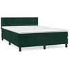 vidaXL Boxspring met matras fluweel donkergroen 140x190 cm