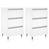 vidaXL Nachtkastjes 2 st 40x35x69 cm bewerkt hout wit