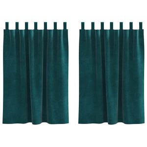 vidaXL Gordijnen 2 st Donkergroen 140 x 140 cm fluweel