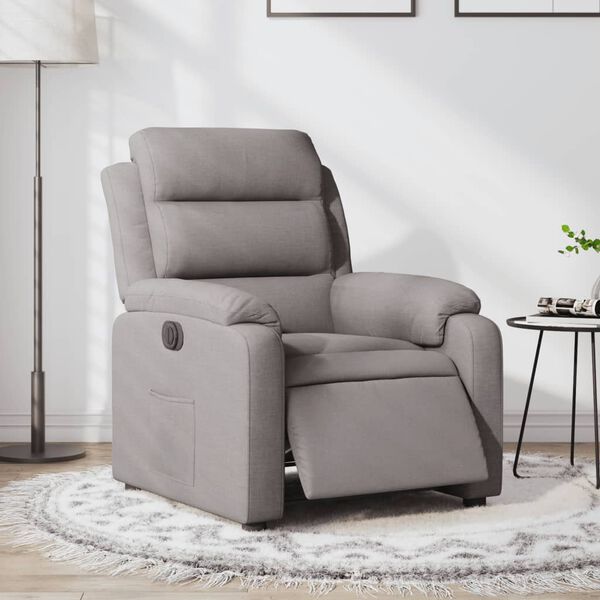 vidaXL Fauteuil verstelbaar elektrisch stof taupe