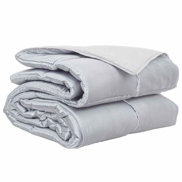 vidaXL Vol jaar dekbed Zilver 140 x 220 cm Satijn en Microfiber