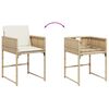 vidaXL 5-delige Tuinset met kussens poly rattan beige
