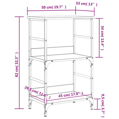 vidaXL Boekenkast 50x33x82 cm bewerkt hout zwart