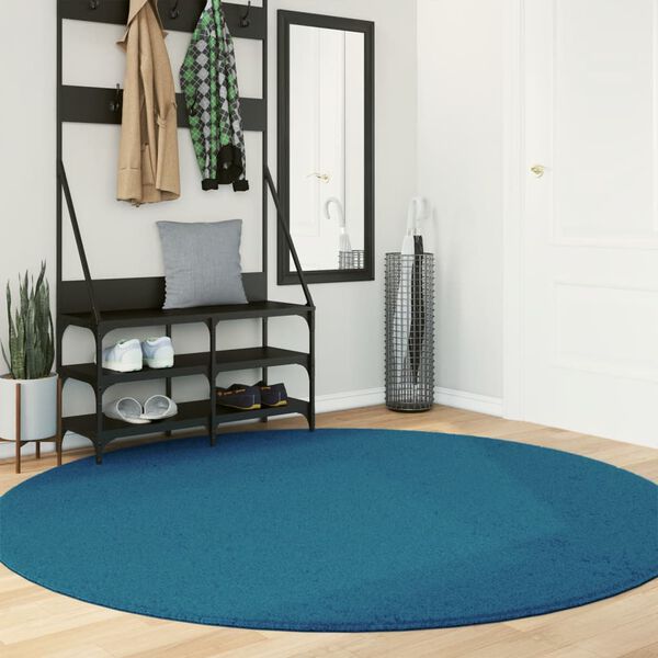 vidaXL Vloerkleed OVIEDO laagpolig &Oslash; 200 cm turquoise