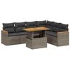 vidaXL 7-delige Loungeset met kussens poly rattan grijs