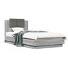 vidaXL Bedframe met hoofdbord en LED grijs sonoma eikenkleur 90x200 cm