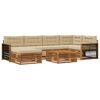 vidaXL Buiten bankenset 7 st Natuurlijk en Beige