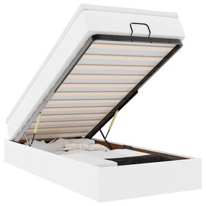 vidaXL Ottoman bed met matras 90x200cm kunstleer wit