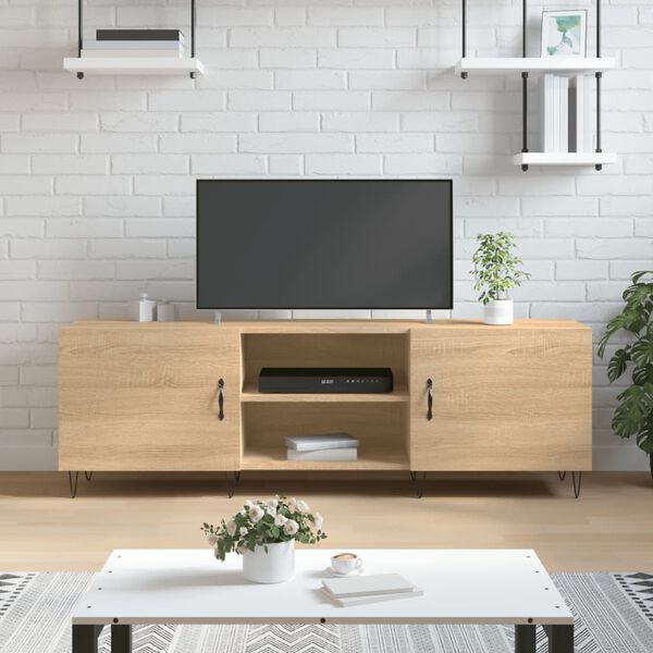 vidaXL Tv-meubel 150x30x50 cm bewerkt hout sonoma eikenkleurig
