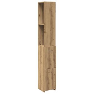 vidaXL Badkamerkast 25x25x170 cm bewerkt hout artisanaal eikenkleurig