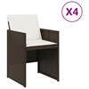 vidaXL Tuinstoelen 4 st met kussens poly rattan bruin