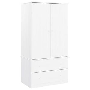 vidaXL Kledingkast ALTA 90x55x170 cm massief grenenhout wit