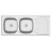 vidaXL Gootsteen dubbele bakken 1200x500x155 mm roestvrij staal zilver