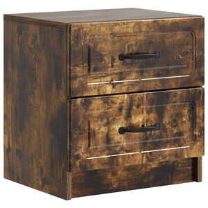 vidaXL Nachtkastje Gerookt eiken 43 x 34,5 x 44,5 cm Bewerkt hout