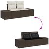 vidaXL Bankstel met kussen 7 pcs poly rattan