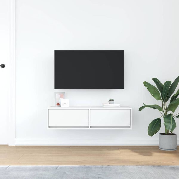 vidaXL TV-kast met lade Wit 100 x 31 x 25,5 cm Bewerkt hout
