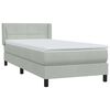 vidaXL Boxspring met matras fluweel lichtgrijs 80x210 cm