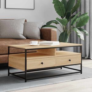 vidaXL Salontafel 100x51x45 cm bewerkt hout sonoma eikenkleurig