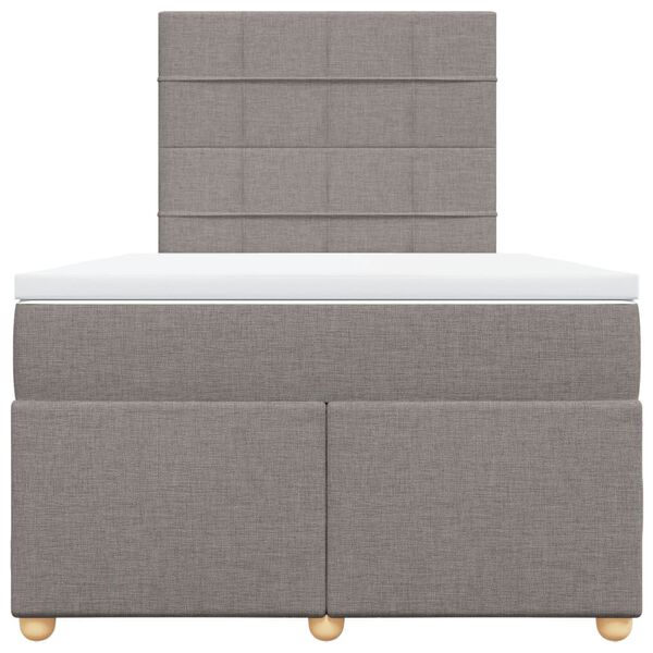 vidaXL Boxspring met matras stof taupe 120x190 cm