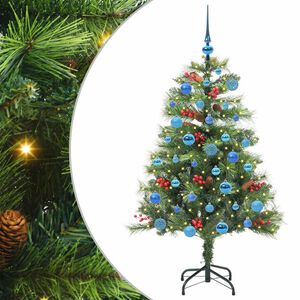 vidaXL Kunstkerstboom met LED -striplichten Groen 150 cm PVC en Metaal