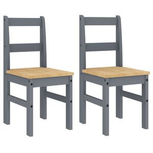 vidaXL Eetkamerstoelen 2 st PANAMA 40x46x90 cm grenenhout grijs