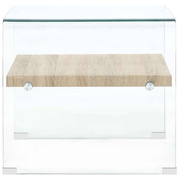 vidaXL Salontafel 50x50x45 cm gehard glas transparant