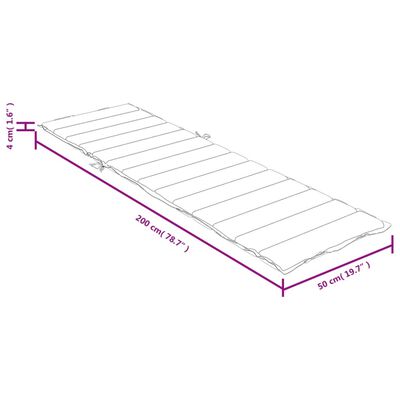 vidaXL Ligbedkussen 200x50x4 cm stof gemêleerd lichtgrijs