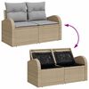 vidaXL Tuinbankenset met kussen 4 pcs Beige en Licht Grijs poly rattan