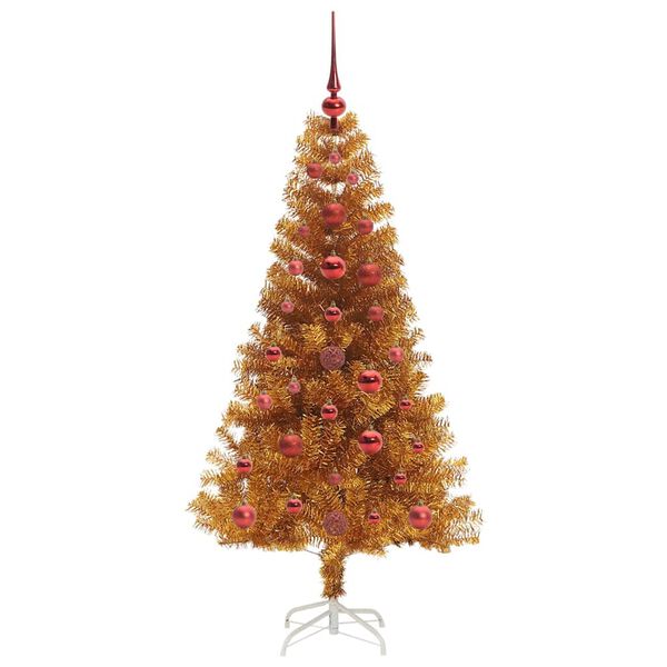 vidaXL Kerstboom met 150 LED met standaard Goud 120 cm PET