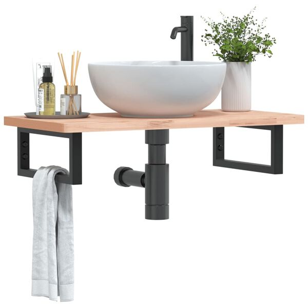 vidaXL Wandbeugels voor wasbak 2 st rechthoekig staal zwart