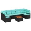 vidaXL Tuinbankenset 8 st Zwart poly rattan