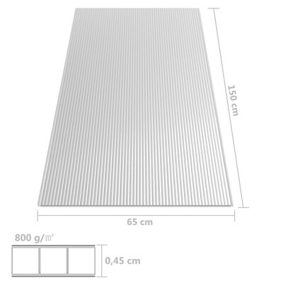 vidaXL Polycarbonaatplaten 2 st 4,5 mm 150x65 cm