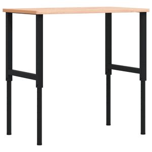 vidaXL Werkbank rechthoekig 100x60x(71,5-98) cm massief beukenhout