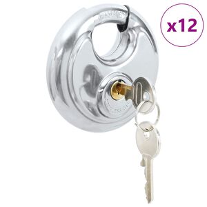 vidaXL Discusloten met sleutels 12 pcs Zilver 9 x 2.8 x 9 cm