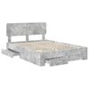 vidaXL Bedframe met hoofdeinde Beton Grijs 140 x 200 cm Bewerkt hout