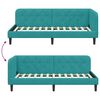 vidaXL Hoekbedframe met hoofdeinde Turquoise 90 x 190 cm Fluweel